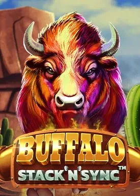 Buffalo-Slot mit synchronisierten Walzen und Stacks.
